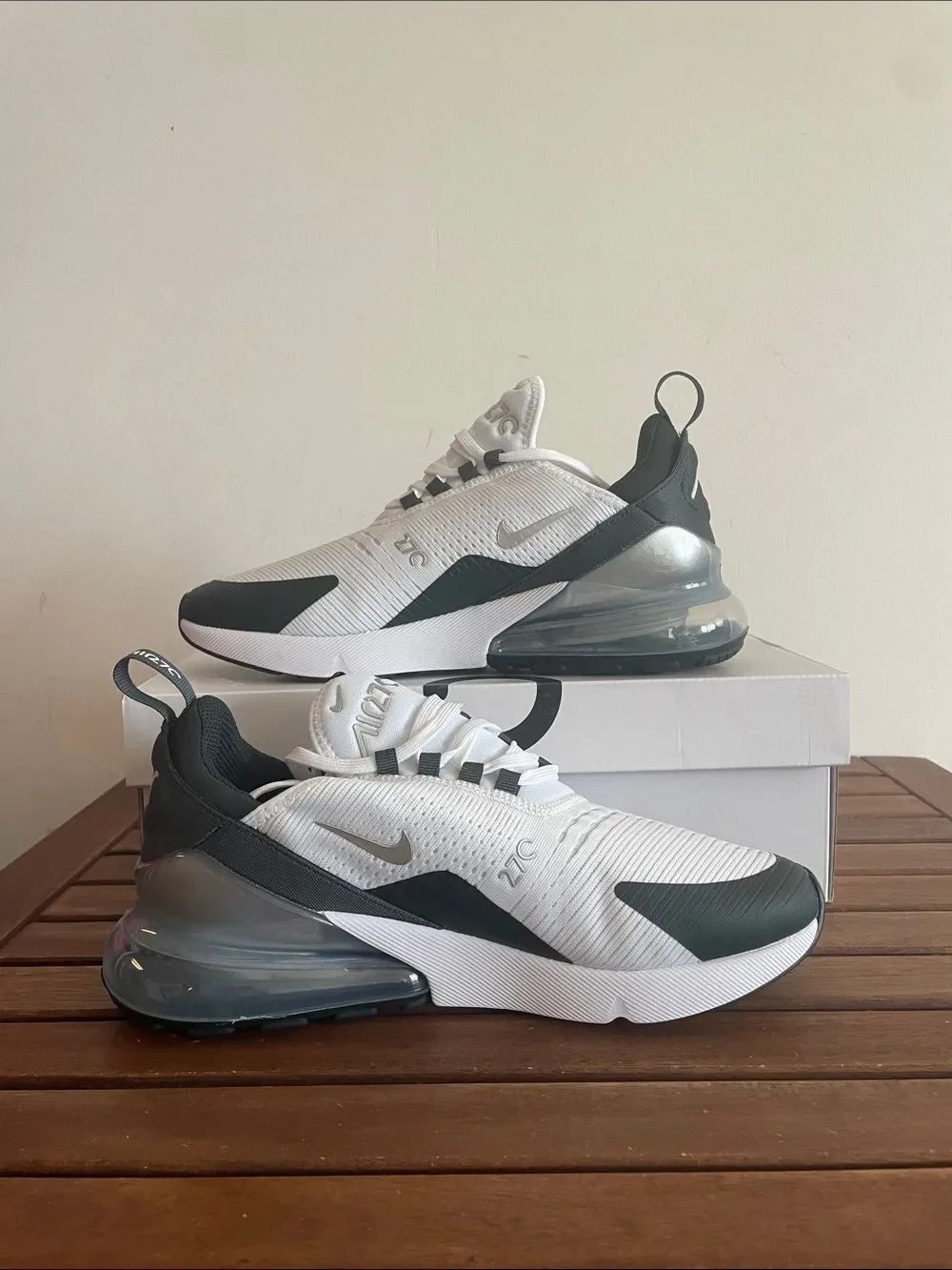 Nike Air Max 270 Metallic Silver Seaweed US Women Sz 9/UK6.5/EU40.5(IO7451-100)